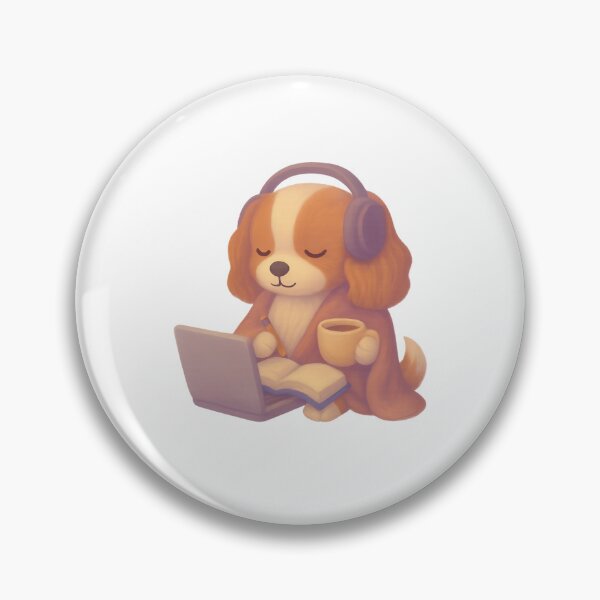 Item preview, Study Sesh Vibes – Cozy Dog with Laptop, Coffee & Headphones designed and sold by ArtByAlgorithms.