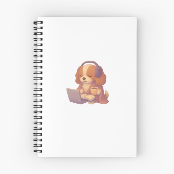 Item preview, Study Sesh Vibes – Cozy Dog with Laptop, Coffee & Headphones designed and sold by ArtByAlgorithms.