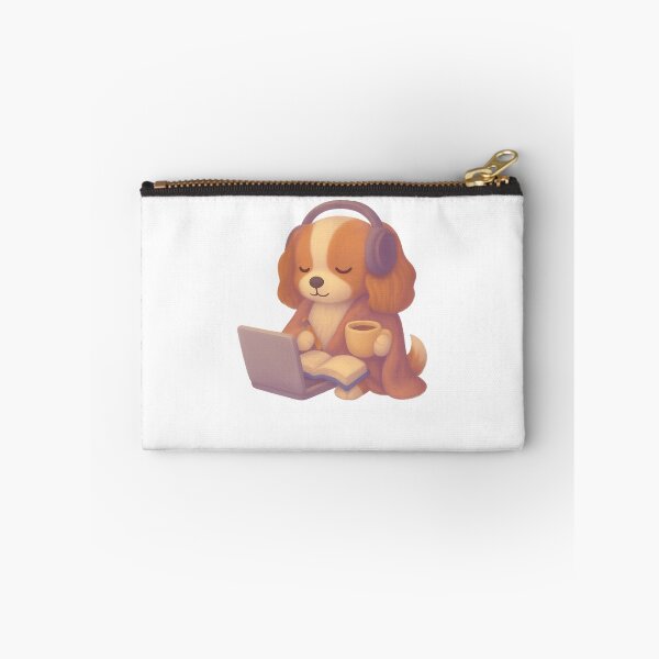 Item preview, Study Sesh Vibes – Cozy Dog with Laptop, Coffee & Headphones designed and sold by ArtByAlgorithms.