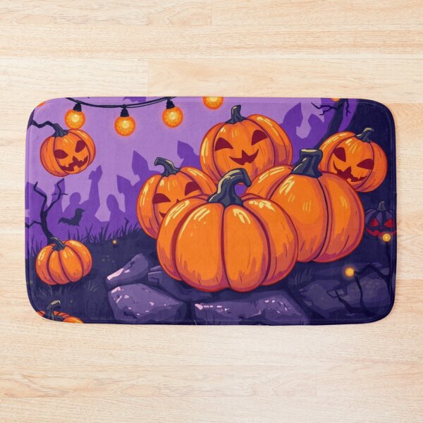 Item preview, Spooky Halloween Pumpkin Patch – Cute Jack-o’-Lantern Night Scene designed and sold by Phaio.