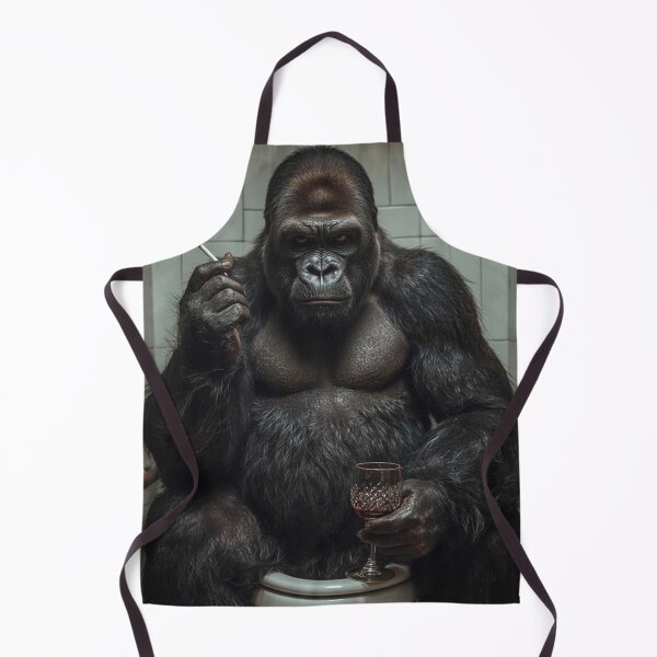 Item preview, Serious Gorilla with Wine and Cigarette designed and sold by vk09.