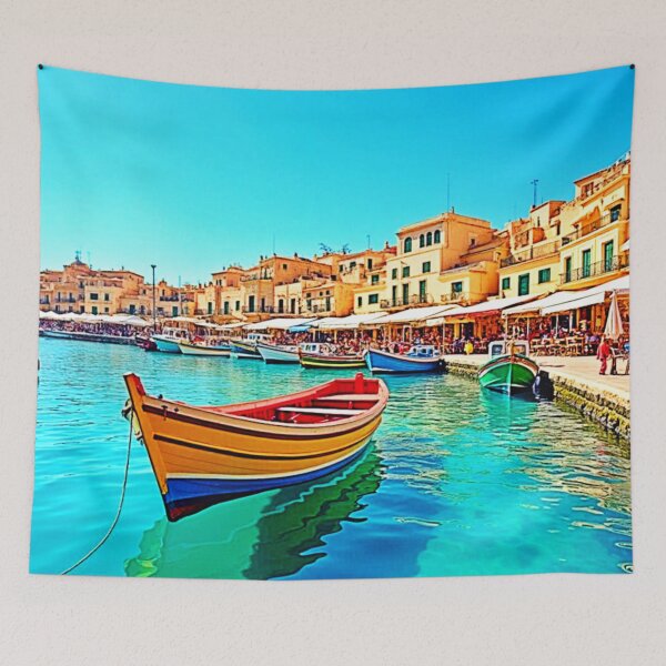 Item preview, Vibrant Harbor: Mediterranean Bliss designed and sold by Health And Fitness Posts e-Store.