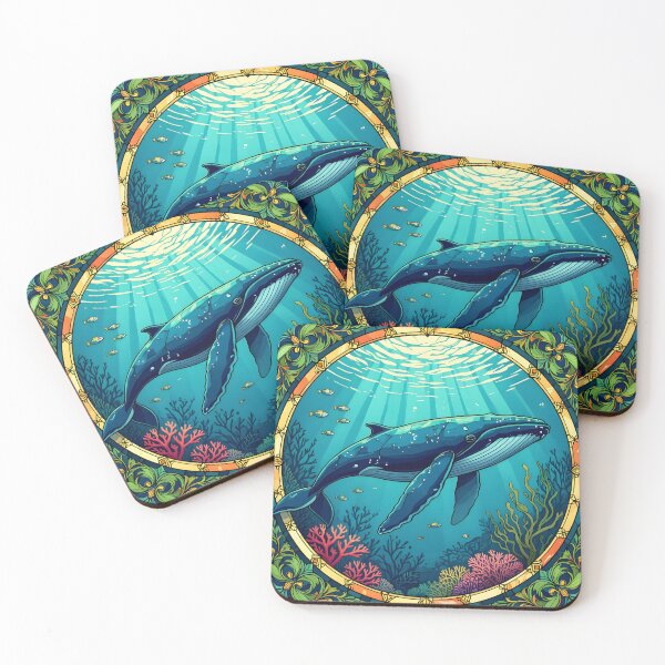 Item preview, Whale Over Coral designed and sold by ChanceTwoArt.