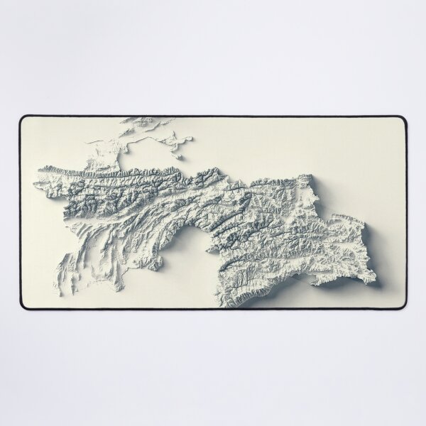 Item preview, Tajikistan Shaded Relief 3D Map digitally-rendered designed and sold by ThinkAboutMaps.