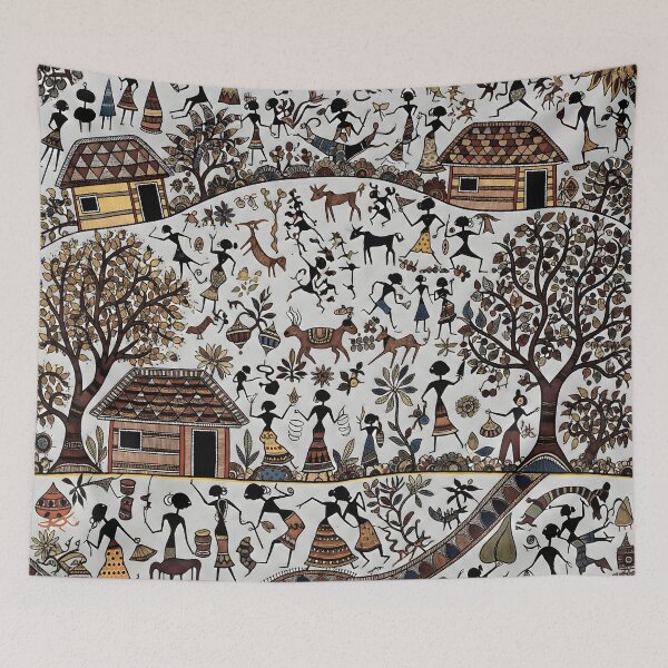 Item preview, Traditional Warli Art Painting – Tribal Folk Wall Décor Design designed and sold by Haus Of K.