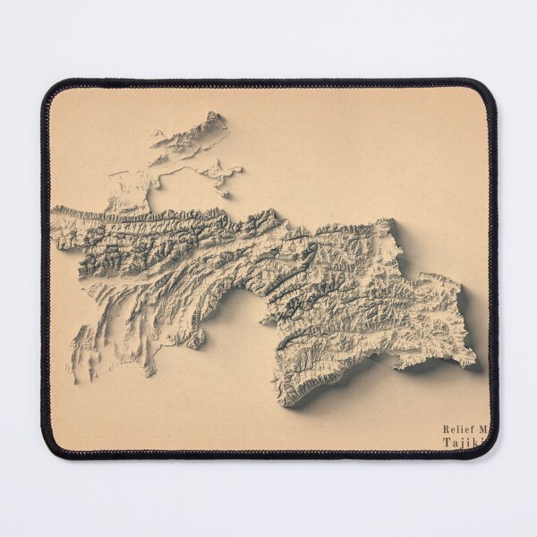 Item preview, Tajikistan Shaded Relief 3D Map digitally-rendered designed and sold by ThinkAboutMaps.