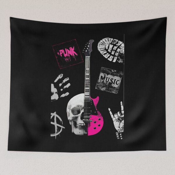 Item preview, Punk Music, guitar & skull designed and sold by silent-violin.
