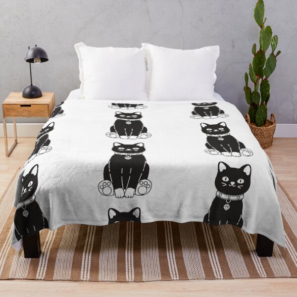 Item preview, GATO SILUETA Título: Minimalist Black Cat Silhouette with Decorative Collar designed and sold by elglotonmusical.