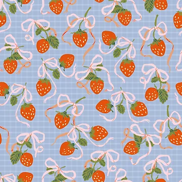 Artwork thumbnail, Strawberry Ribbon Pattern by permare