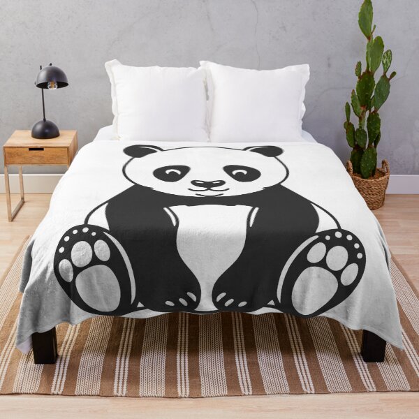 Item preview, Baby Panda Silhouette - Minimalist Black and White Bear Design designed and sold by elglotonmusical.