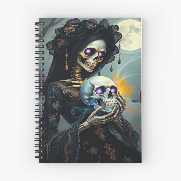 Item preview, Elegant Gothic Skeleton Lady - Black Lace Victorian Dress and Crystal Skull - Dark Fantasy Chic Art designed and sold by Ralek.