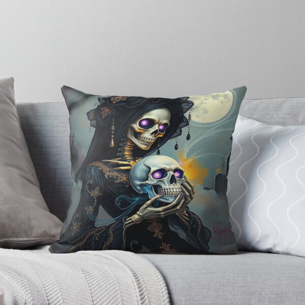 Item preview, Elegant Gothic Skeleton Lady - Black Lace Victorian Dress and Crystal Skull - Dark Fantasy Chic Art designed and sold by Ralek.