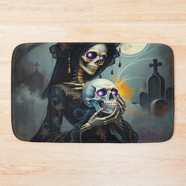 Item preview, Elegant Gothic Skeleton Lady - Black Lace Victorian Dress and Crystal Skull - Dark Fantasy Chic Art designed and sold by Ralek.