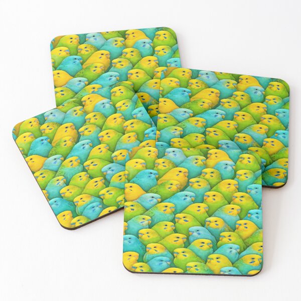 Item preview, Seamless Colorful Budgie Collage Pattern designed and sold by nigejohn.