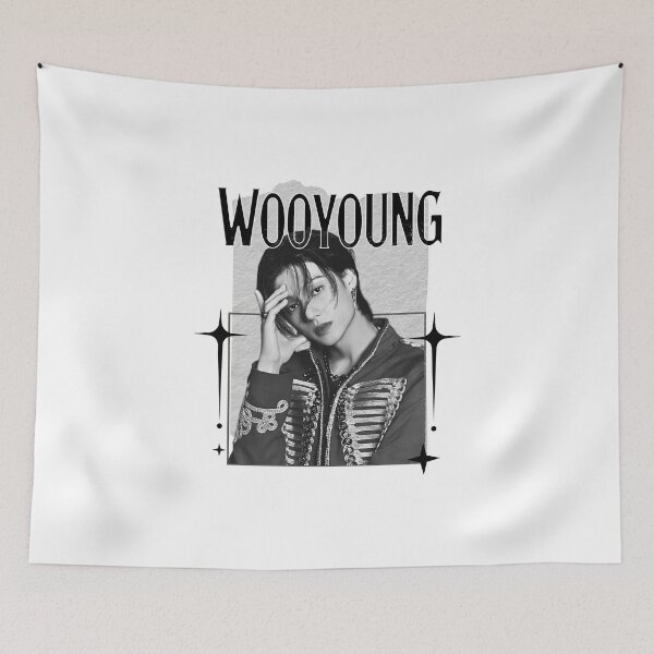 Item preview, Ateez Wooyoung Kpop Boy Group Monochrome Black and White Classic Design Collage  designed and sold by HELL0WBELLO.