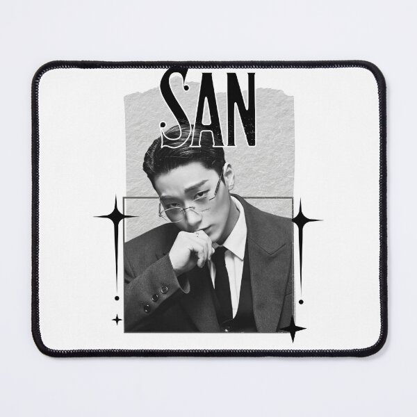 Item preview, Ateez San Kpop Boy Group Monochrome Black and White Classic Design Collage designed and sold by HELL0WBELLO.