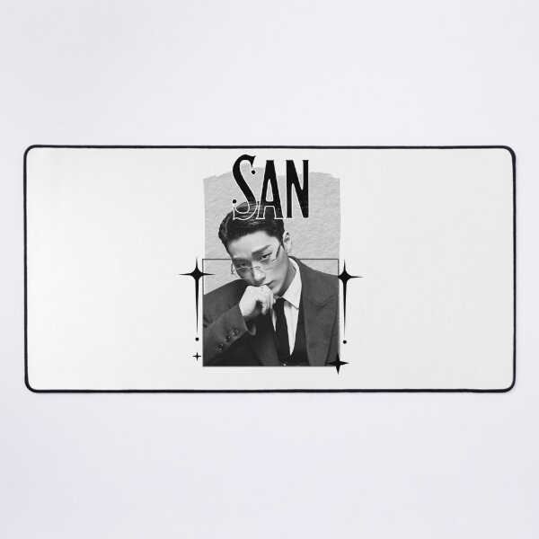 Item preview, Ateez San Kpop Boy Group Monochrome Black and White Classic Design Collage designed and sold by HELL0WBELLO.
