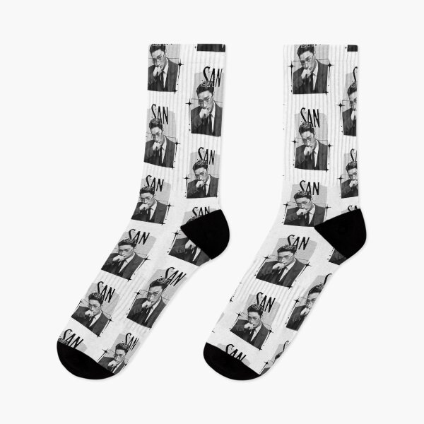 Item preview, Ateez San Kpop Boy Group Monochrome Black and White Classic Design Collage  designed and sold by HELL0WBELLO.