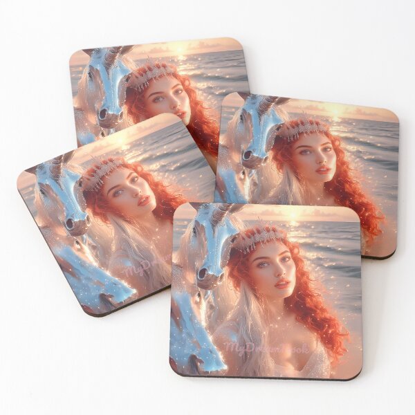 Item preview, Sunset Unicorn Goddess – Fantasy Ocean Beauty designed and sold by My Dream Nook.