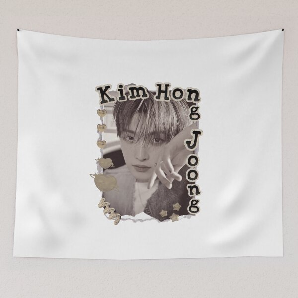 Item preview, Ateez Kim Hong Joong Kpop Boy group Scrapbook Collage Cozy Y2K Vintage Design designed and sold by HELL0WBELLO.