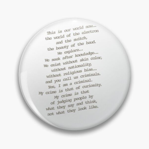 Item preview, hacker manifesto highlight designed and sold by SurgeLA.
