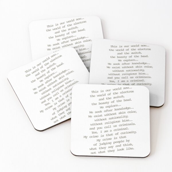 Item preview, hacker manifesto highlight designed and sold by SurgeLA.