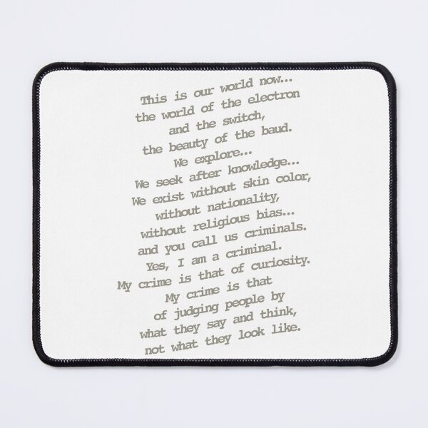 Item preview, hacker manifesto highlight designed and sold by SurgeLA.
