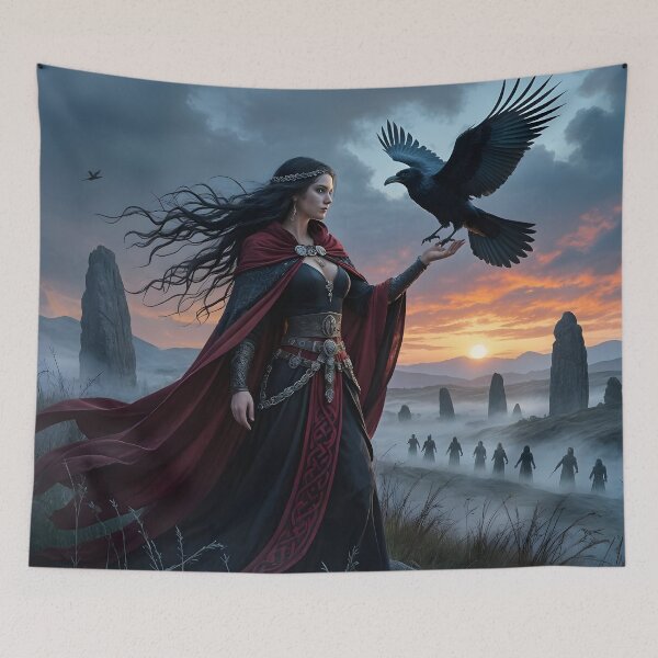 Item preview, Goddess Morrigan with Raven. designed and sold by SoniaSarkali.