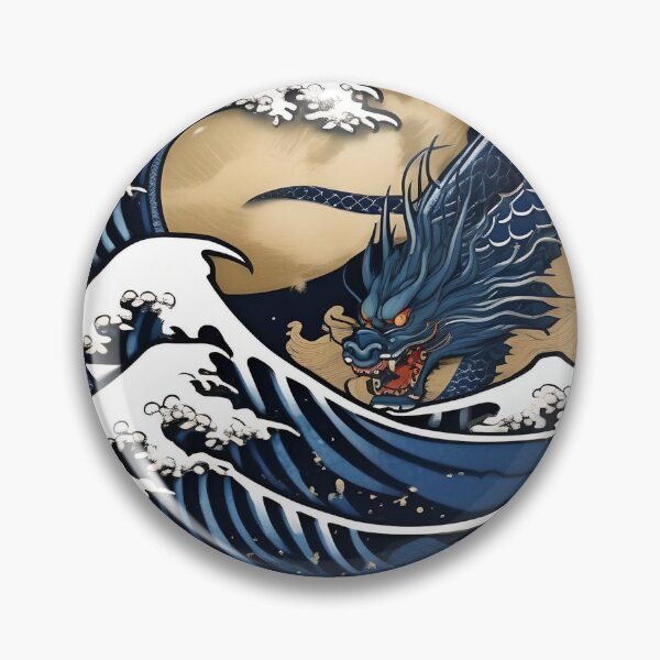 Item preview, Indigo Sky Gold Dragon – Edo Period Woodblock Print designed and sold by Vandy Fullam.