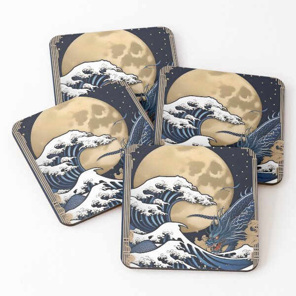 Item preview, Indigo Sky Gold Dragon – Edo Period Woodblock Print designed and sold by Vandy Fullam.