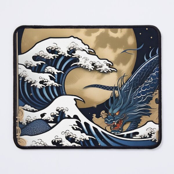 Item preview, Indigo Sky Gold Dragon – Edo Period Woodblock Print designed and sold by Vandy Fullam.