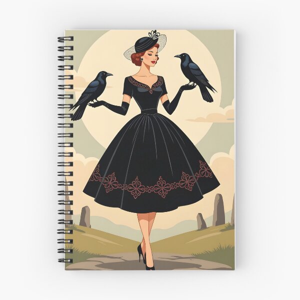 Item preview, Goddess Morrigan with Raven.1950s. Vintage. designed and sold by SoniaSarkali.