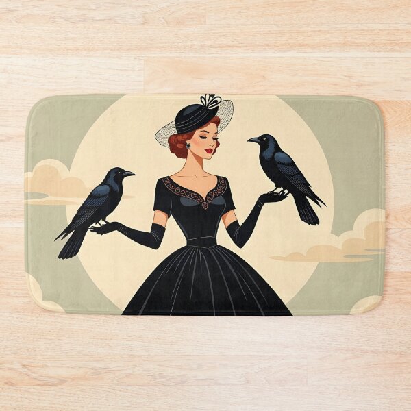 Item preview, Goddess Morrigan with Raven.1950s. Vintage. designed and sold by SoniaSarkali.