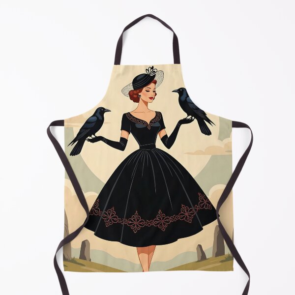 Item preview, Goddess Morrigan with Raven.1950s. Vintage. designed and sold by SoniaSarkali.