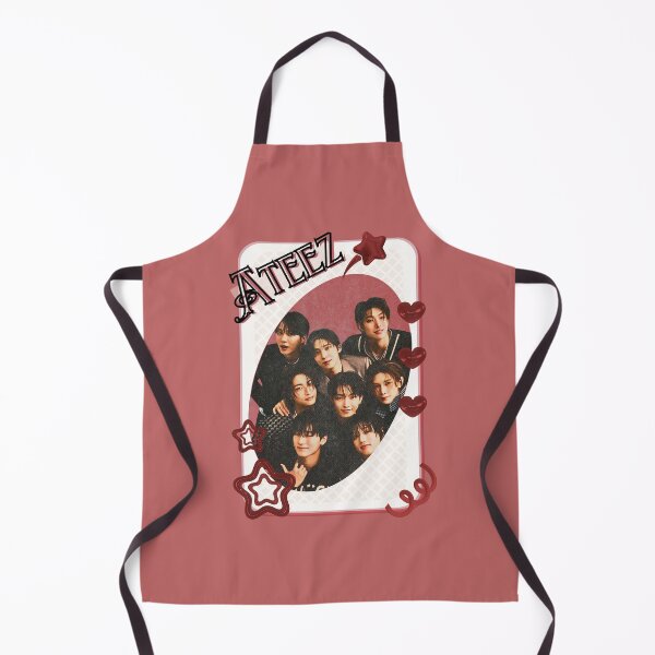 Item preview, Ateez Kpop Boy Group Card Red Aesthetic Collage Design designed and sold by AJUNICE STUDIO.