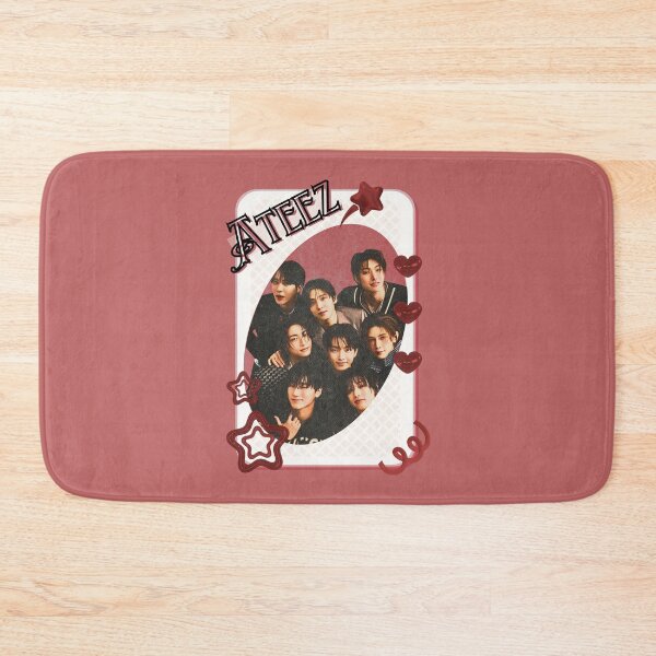 Item preview, Ateez Kpop Boy Group Card Red Aesthetic Collage Design designed and sold by AJUNICE STUDIO.
