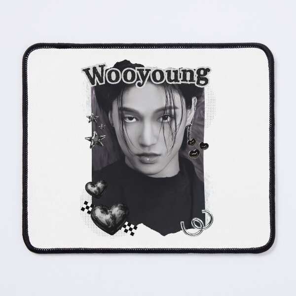 Item preview, Ateez Wooyoung Kpop Boy Group Black and White Collage Design designed and sold by AJUNICE STUDIO.
