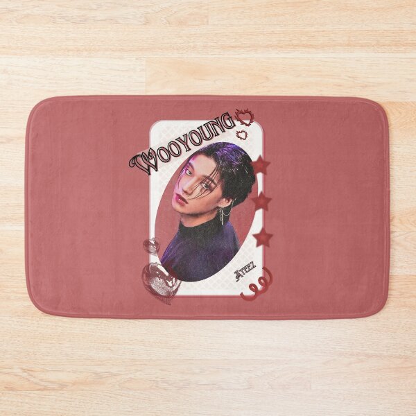 Item preview, Ateez Wooyoung Kpop Boy Group Card Red Aesthetic Collage Design designed and sold by AJUNICE STUDIO.