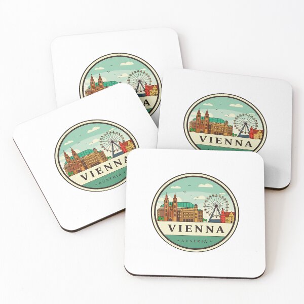 Artikelvorschau, Vienna Austria Travel Retro Emblem - Vintage Style Souvenir Design entworfen und verkauft von Timegraf.