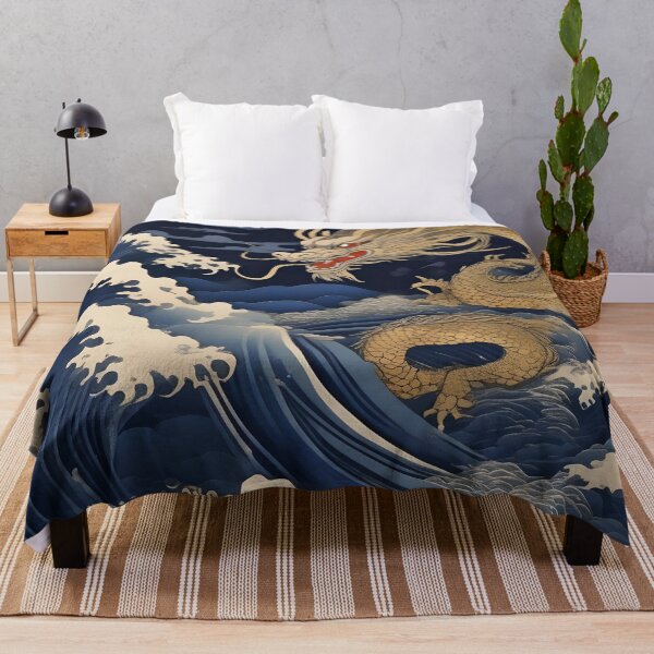Item preview, Moonlit Gold Dragon – Traditional Ukiyo-e Fantasy Art designed and sold by Vandy Fullam.
