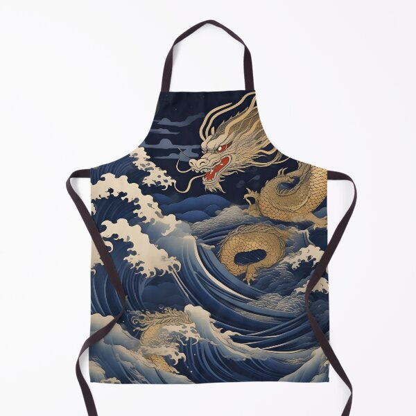 Item preview, Moonlit Gold Dragon – Traditional Ukiyo-e Fantasy Art designed and sold by Vandy Fullam.