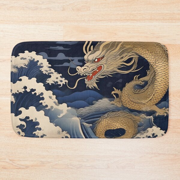 Item preview, Moonlit Gold Dragon – Traditional Ukiyo-e Fantasy Art designed and sold by Vandy Fullam.