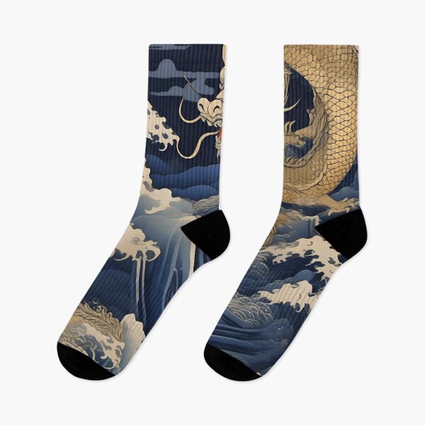 Item preview, Moonlit Gold Dragon – Traditional Ukiyo-e Fantasy Art designed and sold by Vandy Fullam.