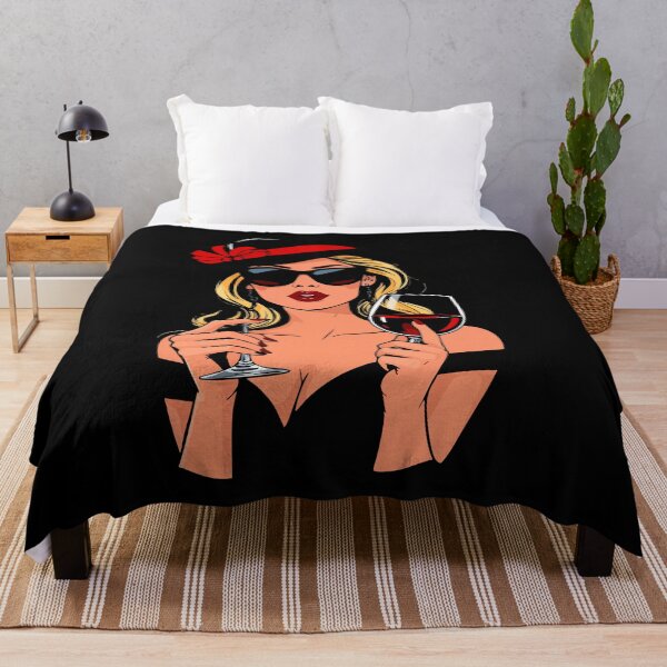 Item preview, Elegant lady with wine glass – Stylish retro pop art design designed and sold by Hans-Design.