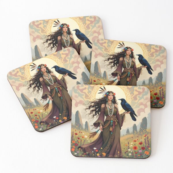 Item preview, Goddess Morrigan with Raven.Boho. designed and sold by SoniaSarkali.