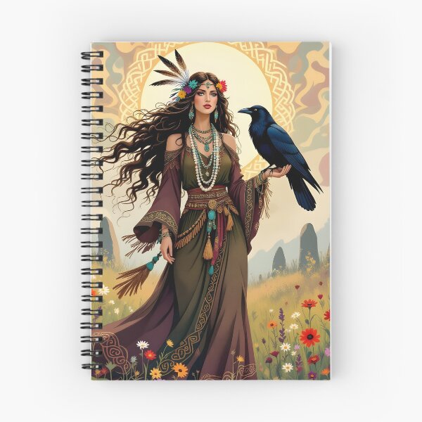 Item preview, Goddess Morrigan with Raven.Boho. designed and sold by SoniaSarkali.