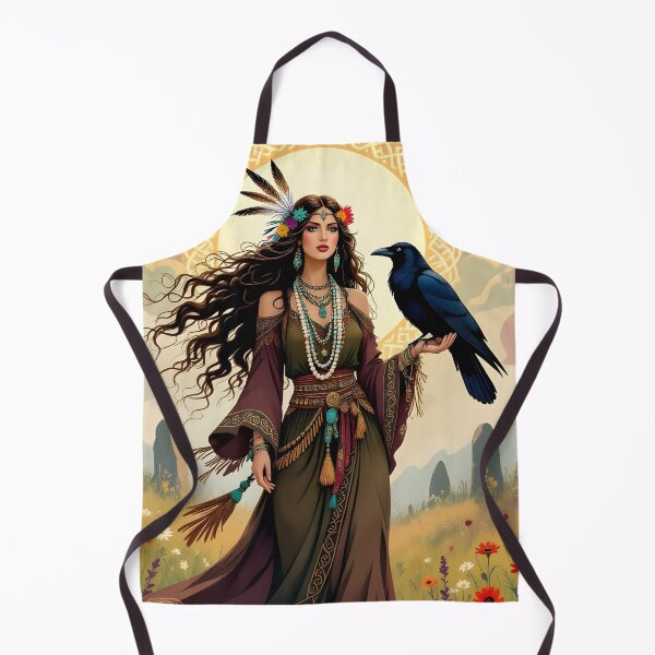 Item preview, Goddess Morrigan with Raven.Boho. designed and sold by SoniaSarkali.