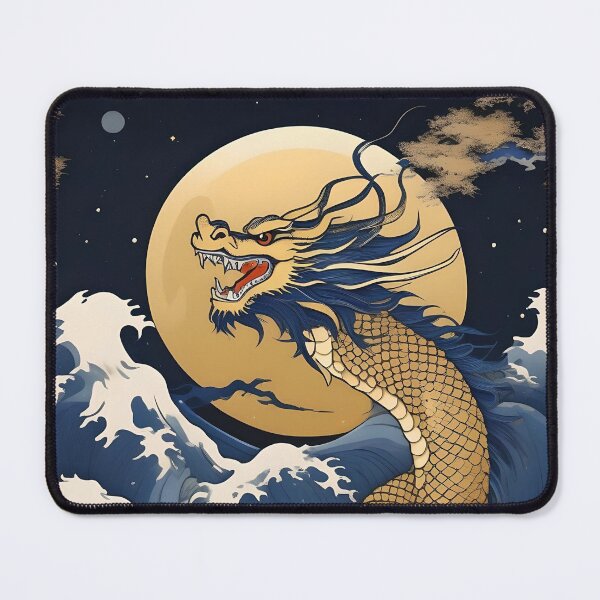 Item preview, Golden Sky Serpent – Vintage Japanese Myth Print designed and sold by Vandy Fullam.