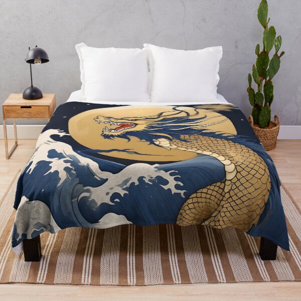 Item preview, Golden Sky Serpent – Vintage Japanese Myth Print designed and sold by Vandy Fullam.