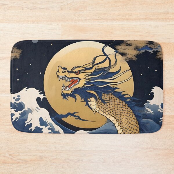 Item preview, Golden Sky Serpent – Vintage Japanese Myth Print designed and sold by Vandy Fullam.